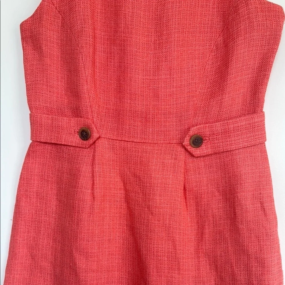 J. Crew Orange Sheath Midi Dress Sleeveless Crew Neck
